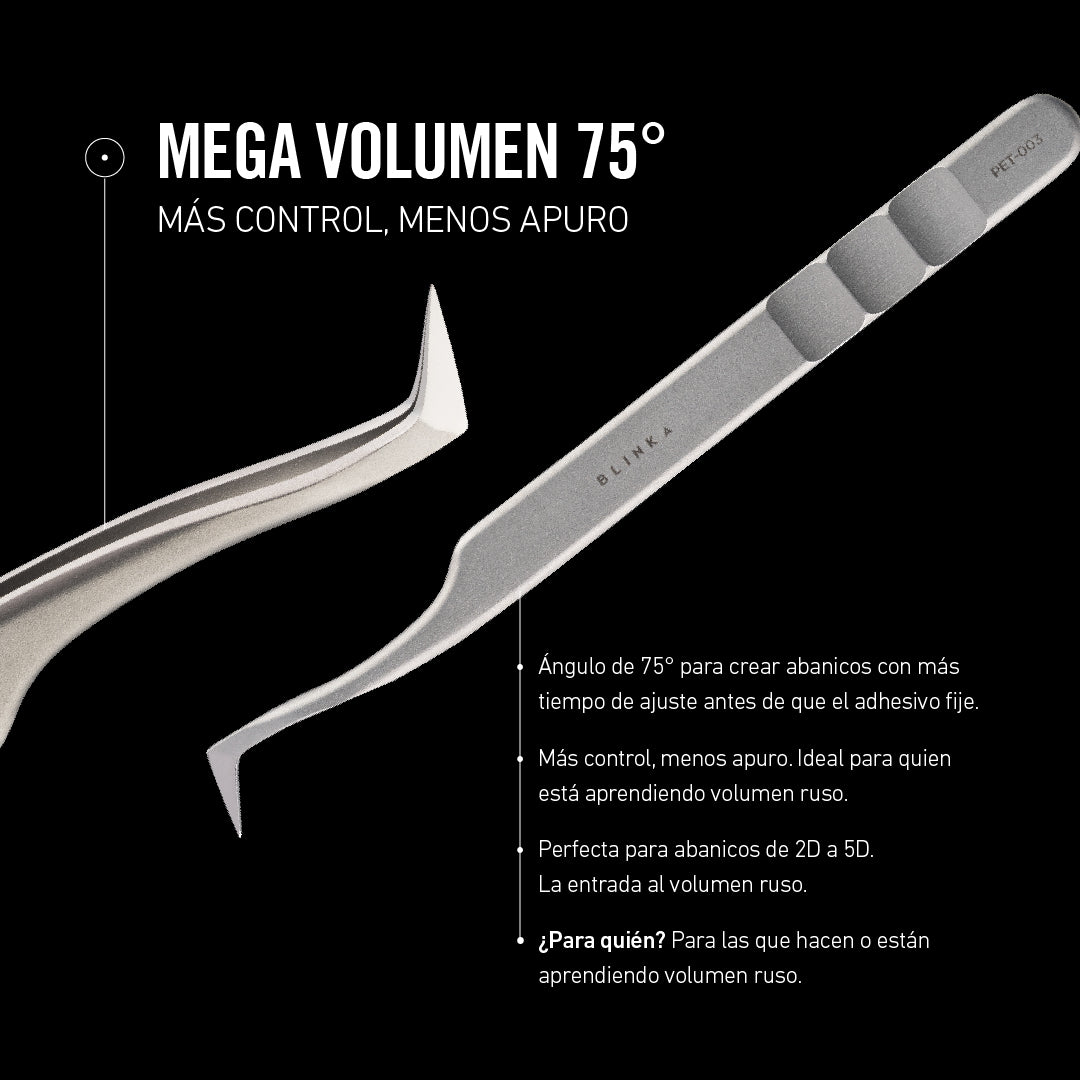 Pinza para Extensiones de Pestañas Mega Volumen 75°