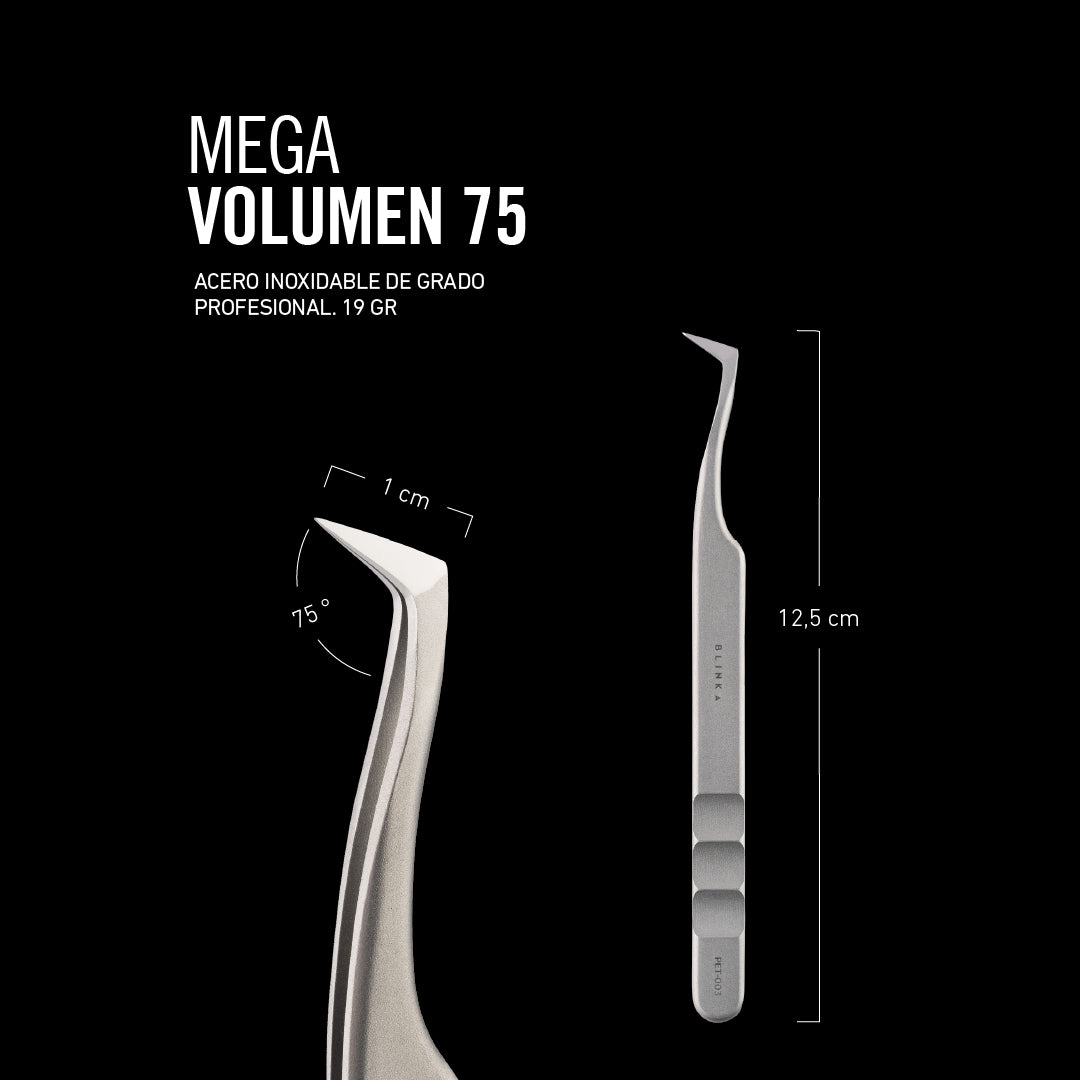 Pinza para Extensiones de Pestañas Mega Volumen 75°