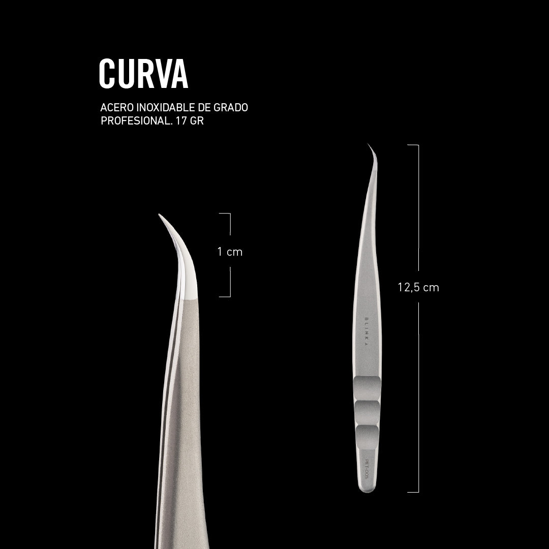Pinza Curva para Extensiones de Pestañas