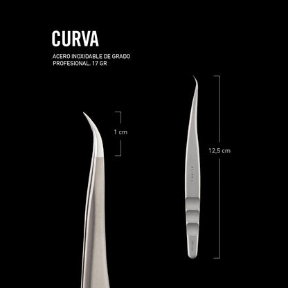 Pinza Curva para Extensiones de Pestañas