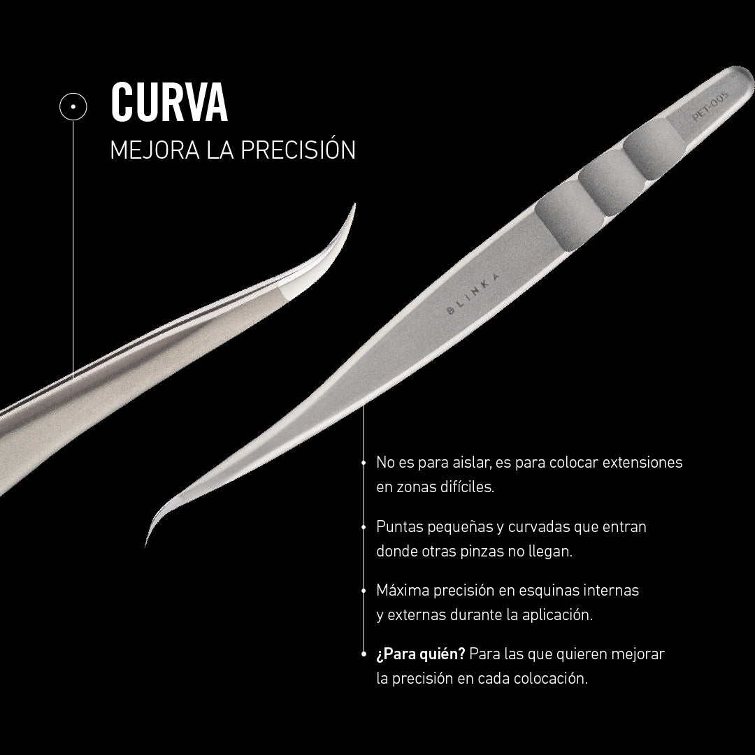 Pinza Curva para Extensiones de Pestañas